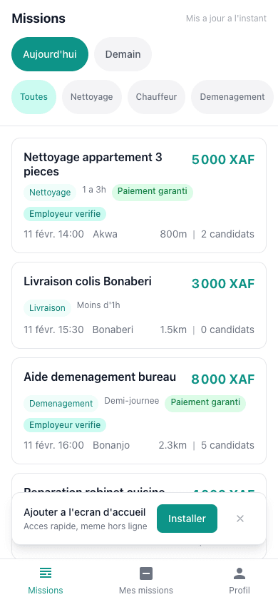 SangoServices worker job feed